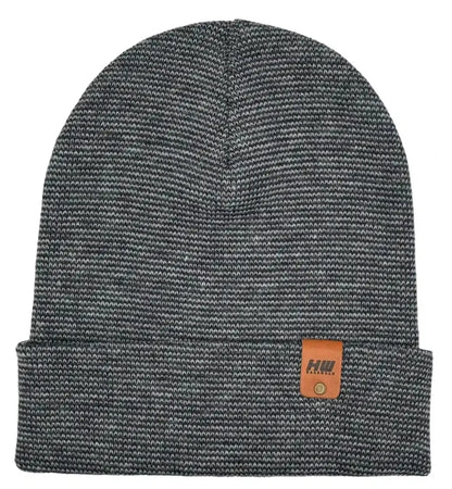 Classic Fusion Cuffed Beanie, Gray and Denim Blue