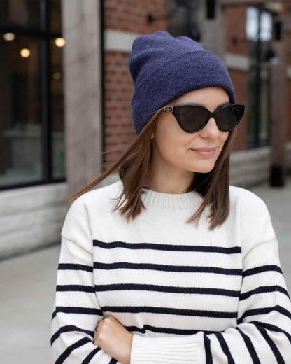 Classic Silent Cuffed Beanie, Denim Blue