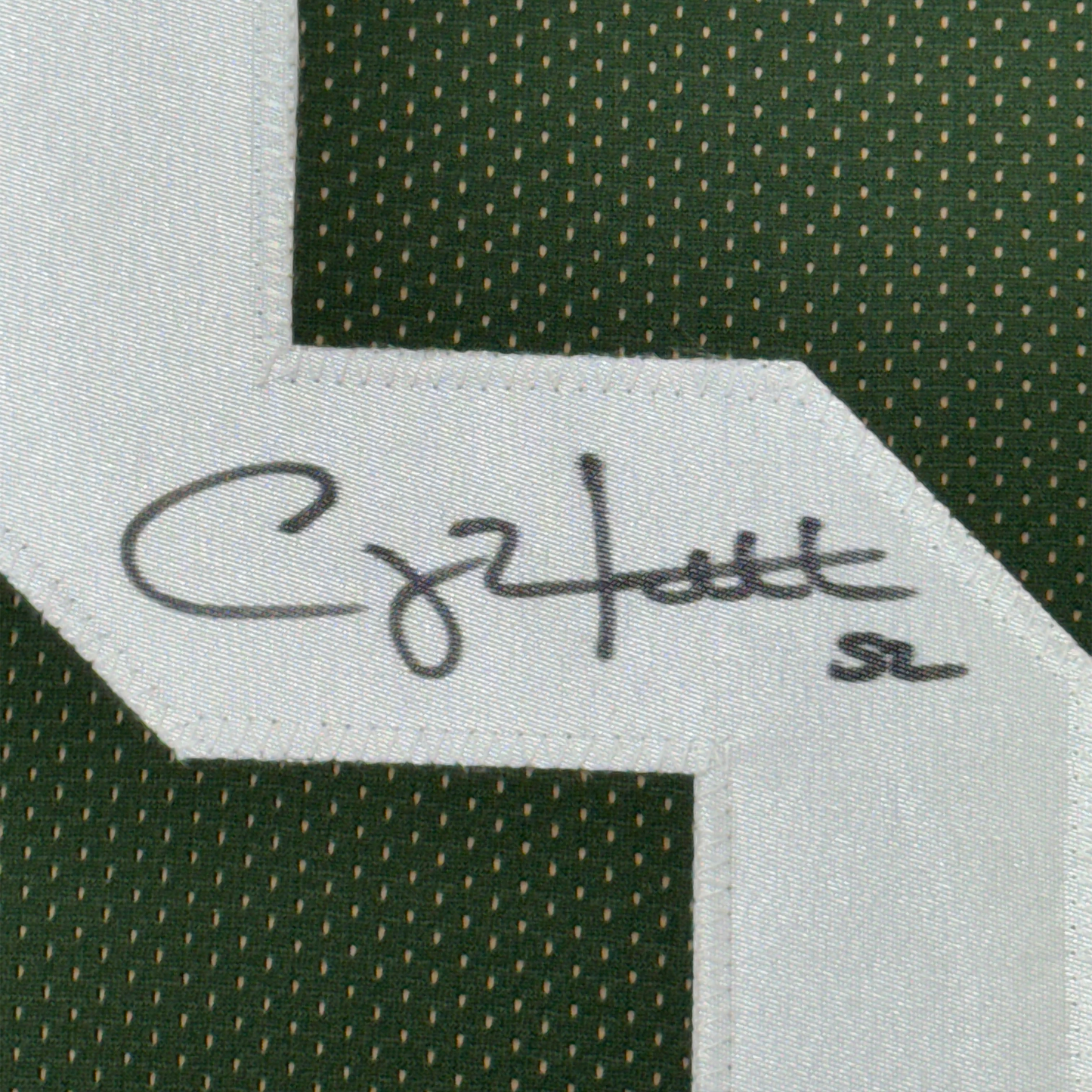 Framed Autographed/Signed Clay Matthews 35x39 Green Bay Green Football Jersey JSA COA