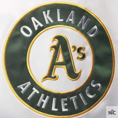 Clean-Up Hitter Oakland Athletics White and Green Jacket