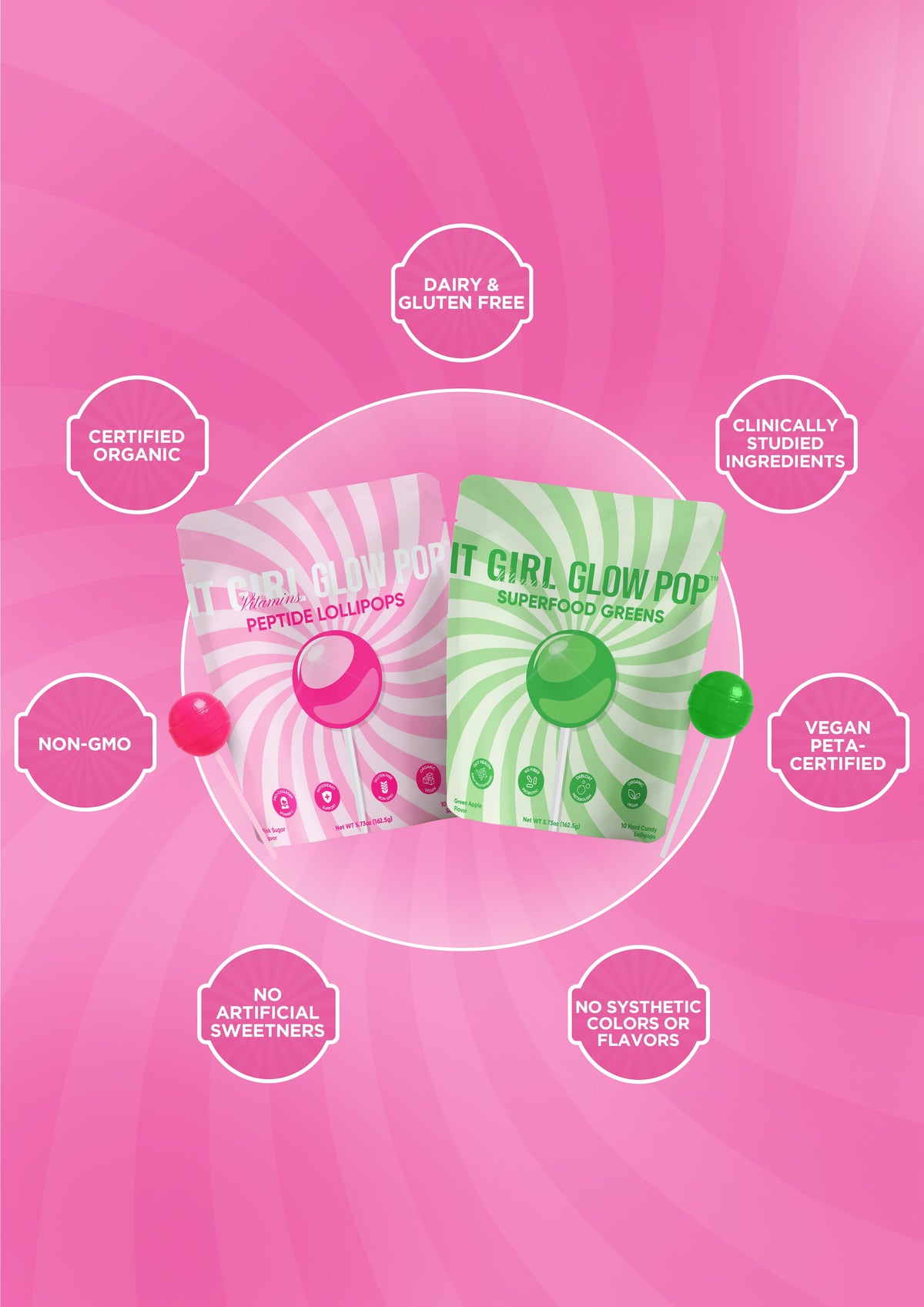 It Girl Beauty Lollipops | Collagen Peptide & Vitamin C Candy