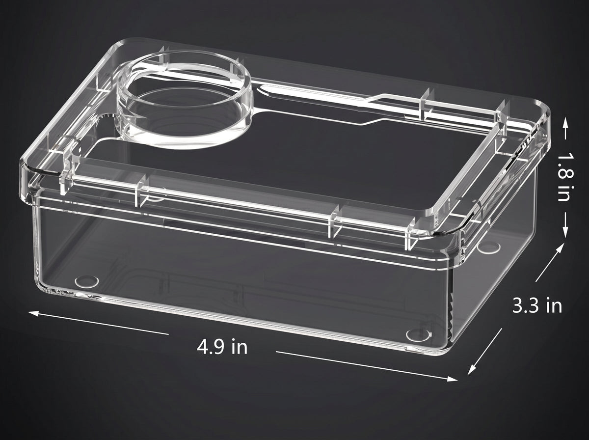 Escape-Proof Reptile Live Feeder with Built-In Supplement Well