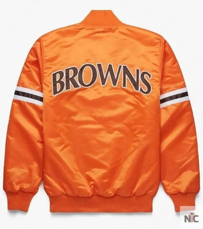 Cleveland Brown Starter Gridson Satin Jacket