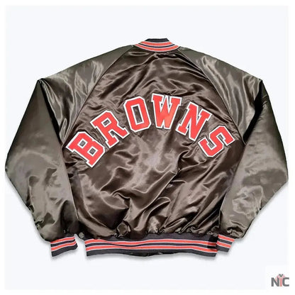 Cleveland Browns 80s Bomber Satin Jacket