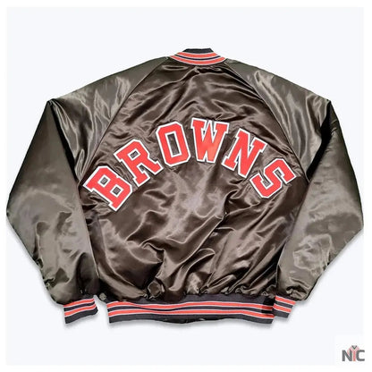 Cleveland Browns 80s Bomber Satin Jacket