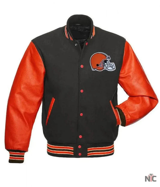 Cleveland Browns Grey and Orange Jacket