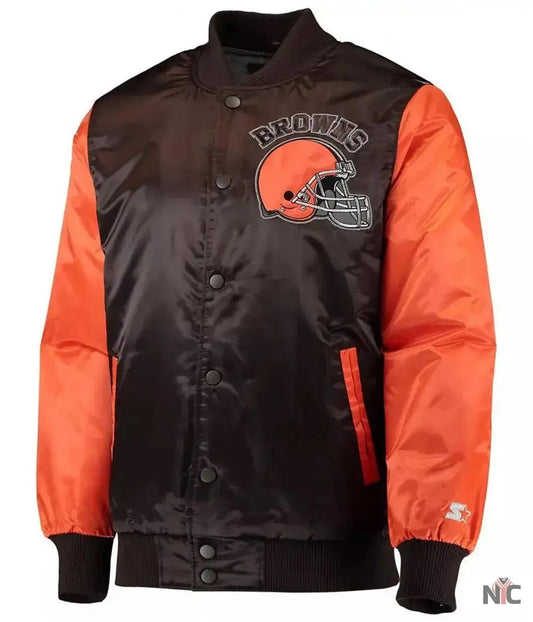 Cleveland Browns Locker Room Throwback Satin Jacket