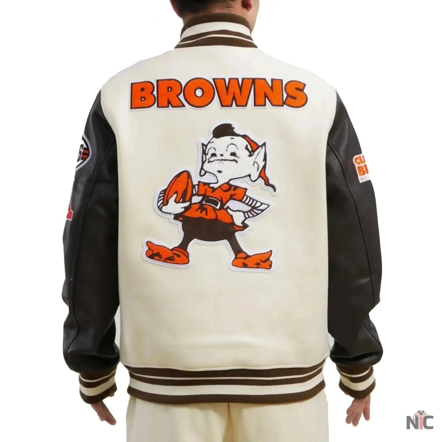 Cleveland Browns Wool and Leather Varsity Jacket