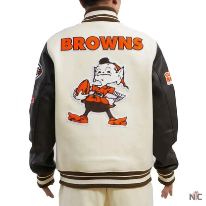 Cleveland Browns Wool and Leather Varsity Jacket