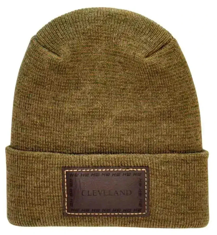 Cleveland, H Stitch Cuffed Beanie,  Brown and Green Fusion