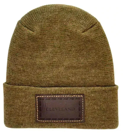 Cleveland, H Stitch Cuffed Beanie,  Brown and Green Fusion