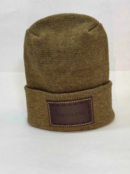 Cleveland, H Stitch Cuffed Beanie,  Brown and Green Fusion