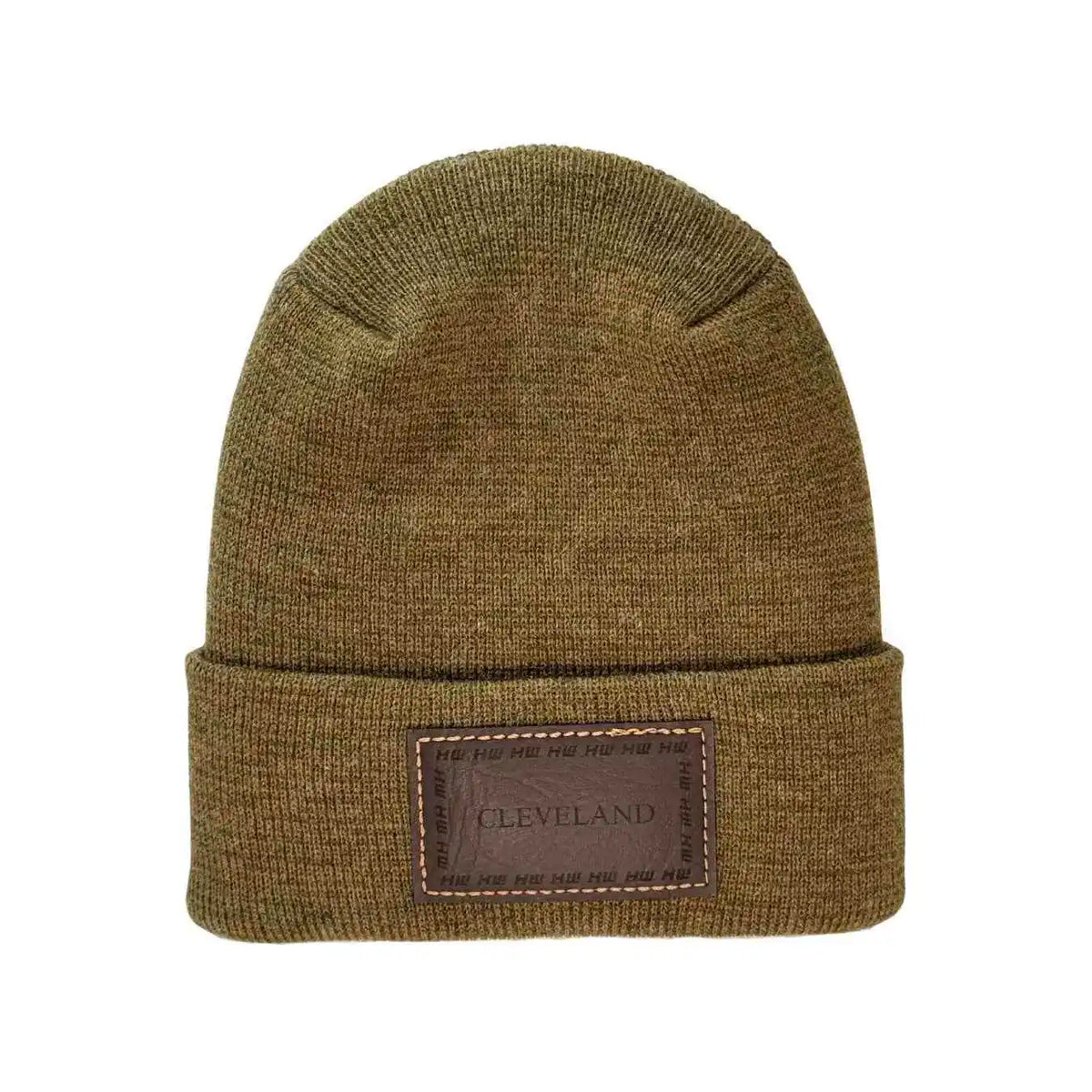 Cleveland, H Stitch Cuffed Beanie,  Brown and Green Fusion