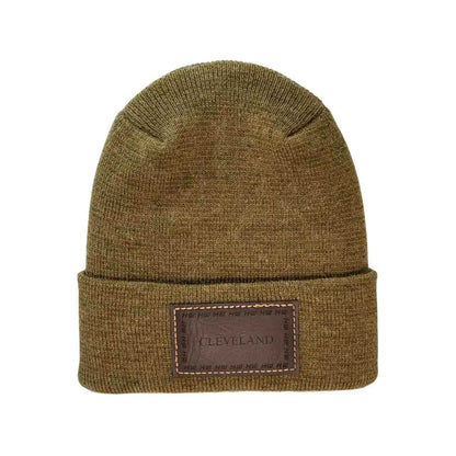 Cleveland, H Stitch Cuffed Beanie,  Brown and Green Fusion