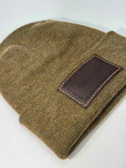 Cleveland, H Stitch Cuffed Beanie,  Brown and Green Fusion
