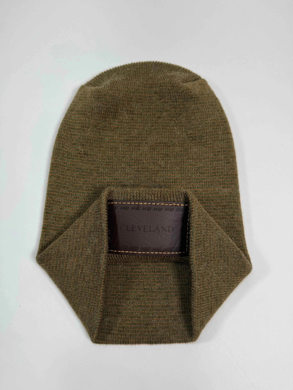 Cleveland, H Stitch Cuffed Beanie,  Brown and Green Fusion