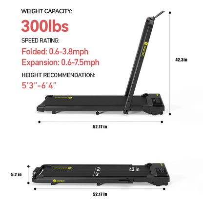 DeerRun A5 Pro Smart 2 in 1 Folding Treadmill Black