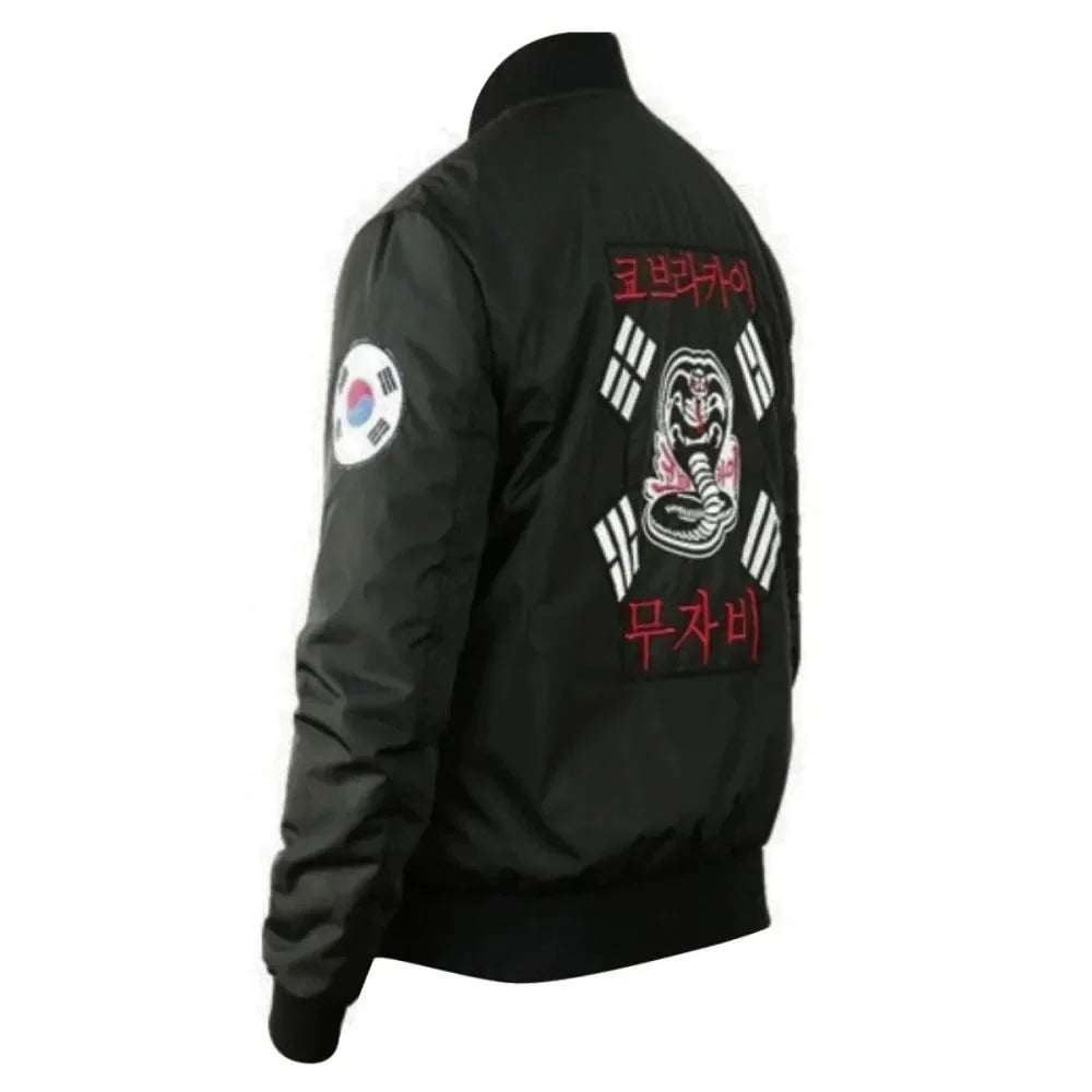 Cobra Kai John Kreese Black Bomber Jacket