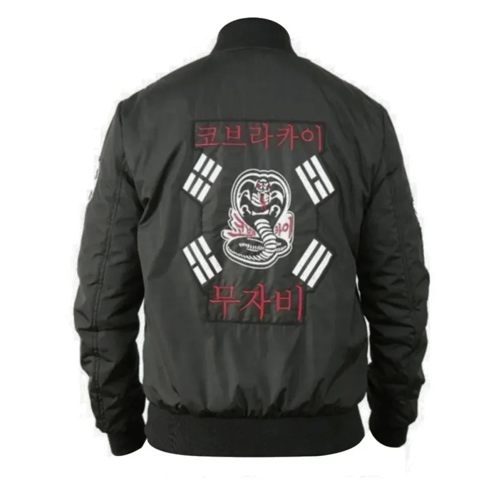 Cobra Kai John Kreese Black Bomber Jacket