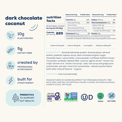 dark chocolate coconut energy bars