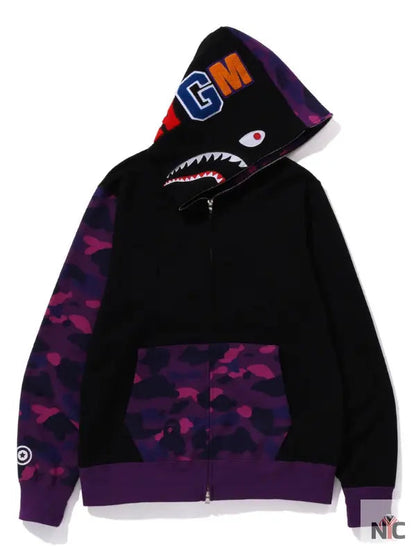 Color Camo Shark Full Zip Hoodie