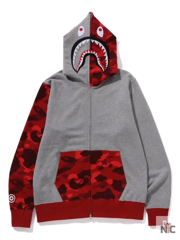 Color Camo Shark Full Zip Hoodie