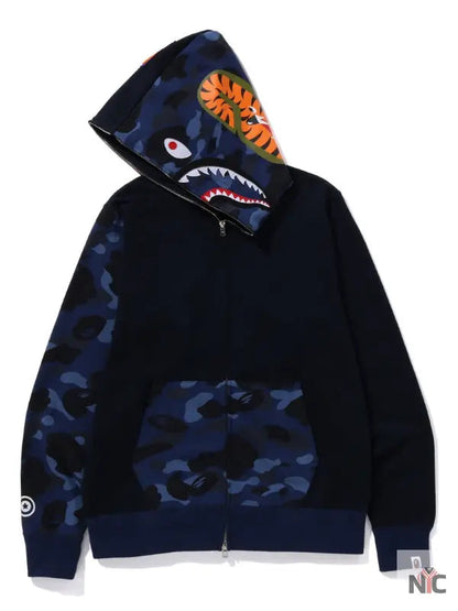 Color Camo Shark Full Zip Hoodie