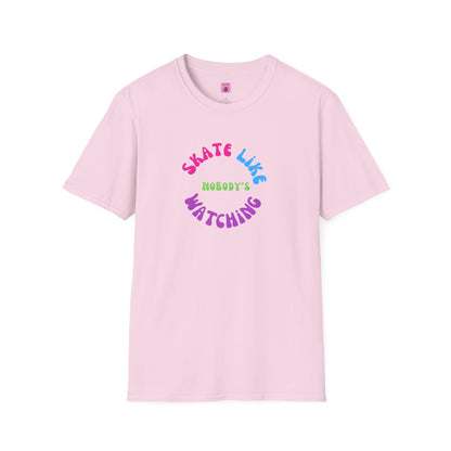 Colorful Skate Like Nobody's Watching Unisex Tee