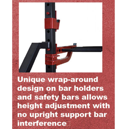 Compact Half Cage Complete Weight Kit - Muscle D Fitness - Storage Squat Rack Adjustable - Dip Handles