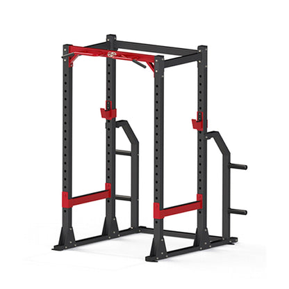 Compact Power Cage Complete Weight Set - Muscle D Fitness - Adjustable Squat Rack - Gym Storage - Chin up Bar Home Gym
