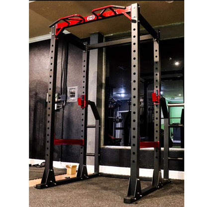 Compact Power Cage Complete Weight Set - Muscle D Fitness - Adjustable Squat Rack - Gym Storage - Chin up Bar Home Gym