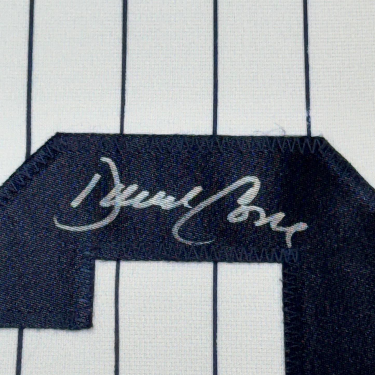 Framed Autographed/Signed David Cone 35x39 New York Pinstripe Baseball Jersey Beckett BAS COA