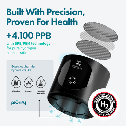 PIURIFY Hydrogenator® Hydrogen Water Bottle - Black