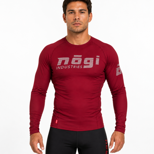 Core Long Sleeve Rash Guard - MERLOT RED
