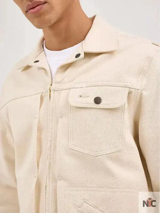 Cowboy 2025 Unisex Cream Denim Jacket
