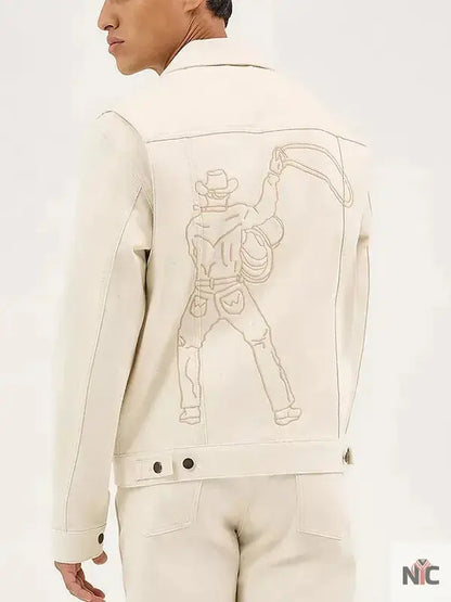 Cowboy 2025 Unisex Cream Denim Jacket