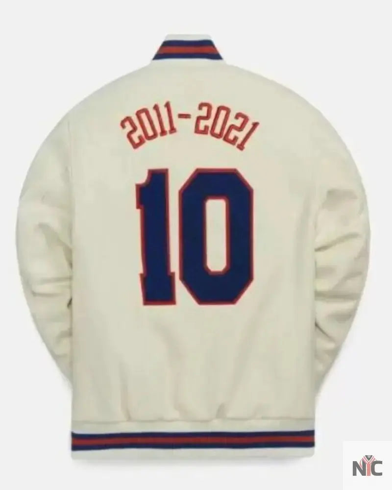 Cream Vintage NBA New York Knicks Varsity Jacket
