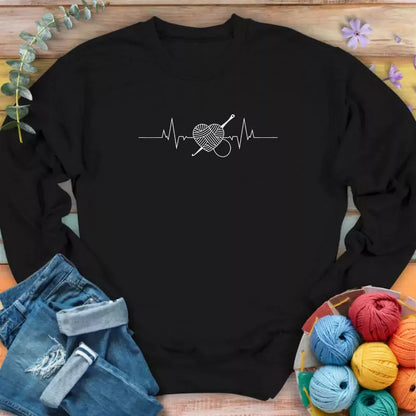Crochet Heartbeat Sweatshirt