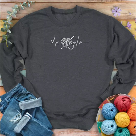 Crochet Heartbeat Sweatshirt