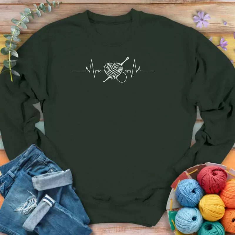 Crochet Heartbeat Sweatshirt