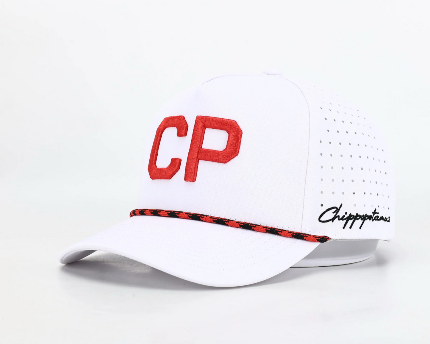 Crown Point White Rope Hat - Chippopotamus Red