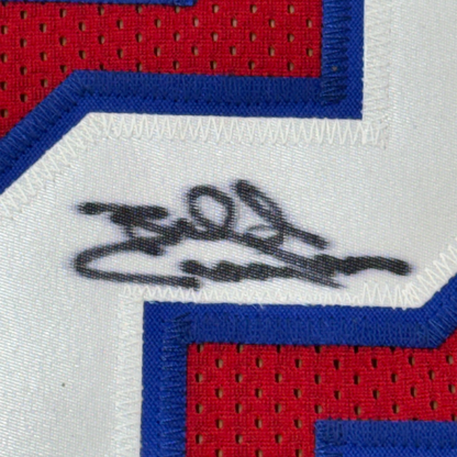 Framed Autographed/Signed Billy Cunningham 35x39 Philadelphia Red Basketball Jersey JSA COA