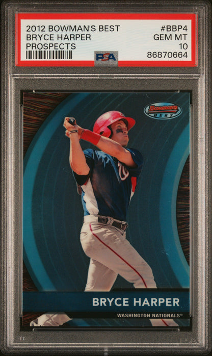 Graded 2012 Topps Bowmans Best Bryce Harper #BBP4 Prospects Rookie RC Baseball Card PSA 10 Gem Mint