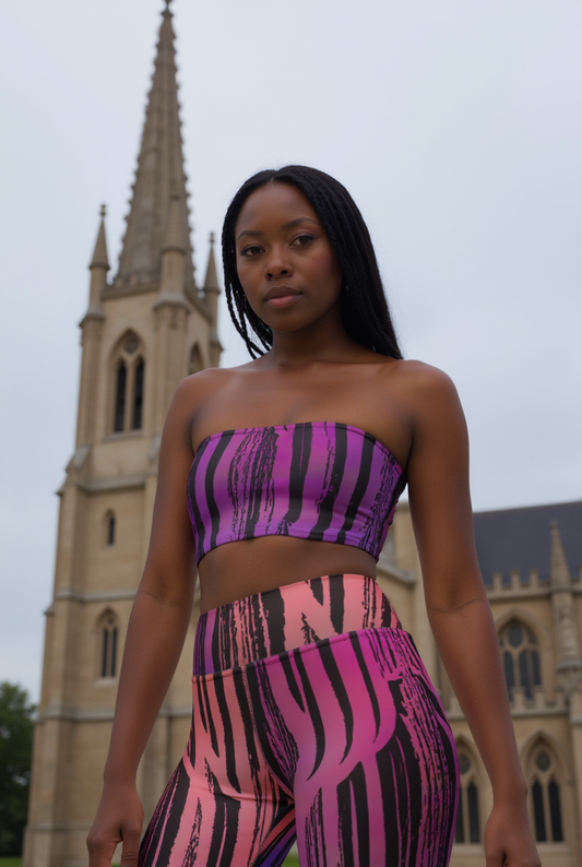 Cyberpunk Woodgrain Sherbert High Waist Leggings