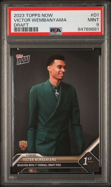 Graded 2023 Topps Now Victor Wembanyama #D1 Draft Rookie RC Basketball Card PSA 9 Mint
