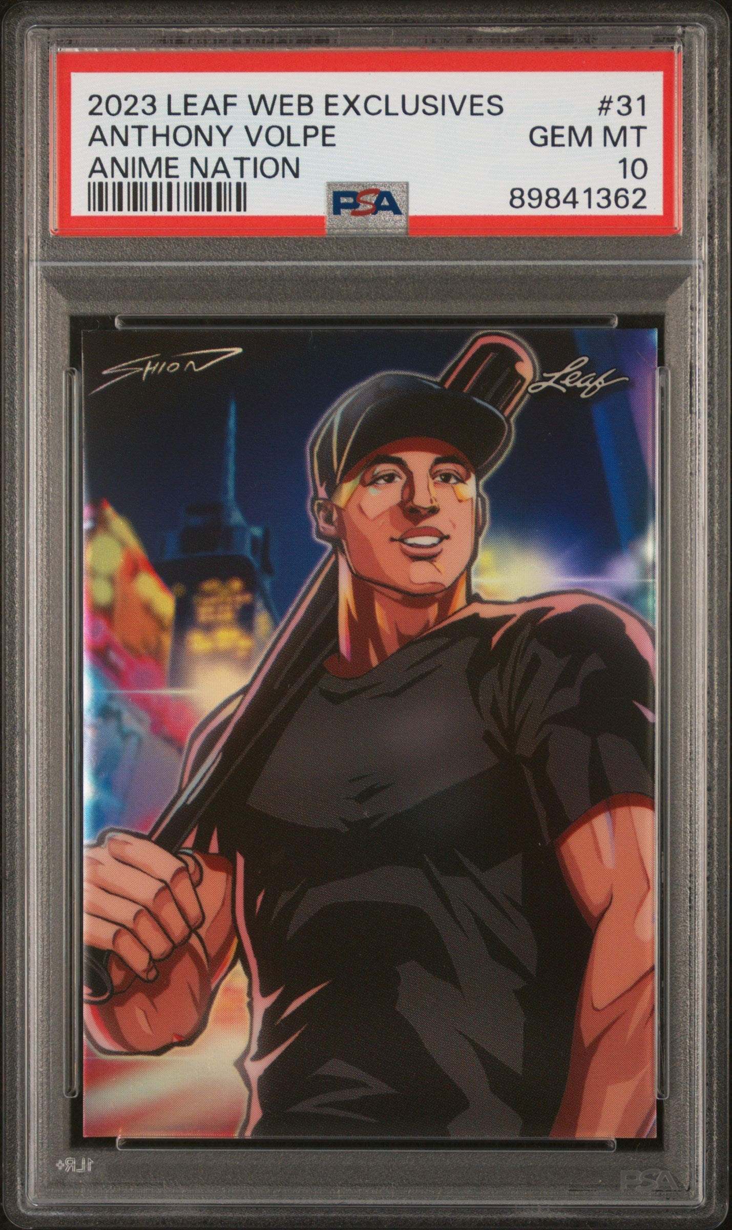 Graded 2023 Leaf Web Exclusives Anthony Volpe #31 Anime Nation #/229 Rookie RC Baseball Card PSA 10 Gem Mint