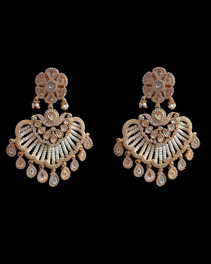 DER903 Haifa Polki earrings - Pearls( READY TO SHIP )