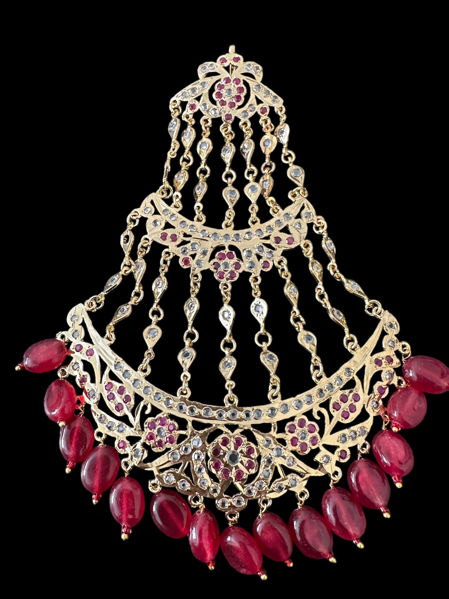 DJHR129 ANAITA Jhoomar in Ruby  ( SHIPS IN 3 WEEKS )