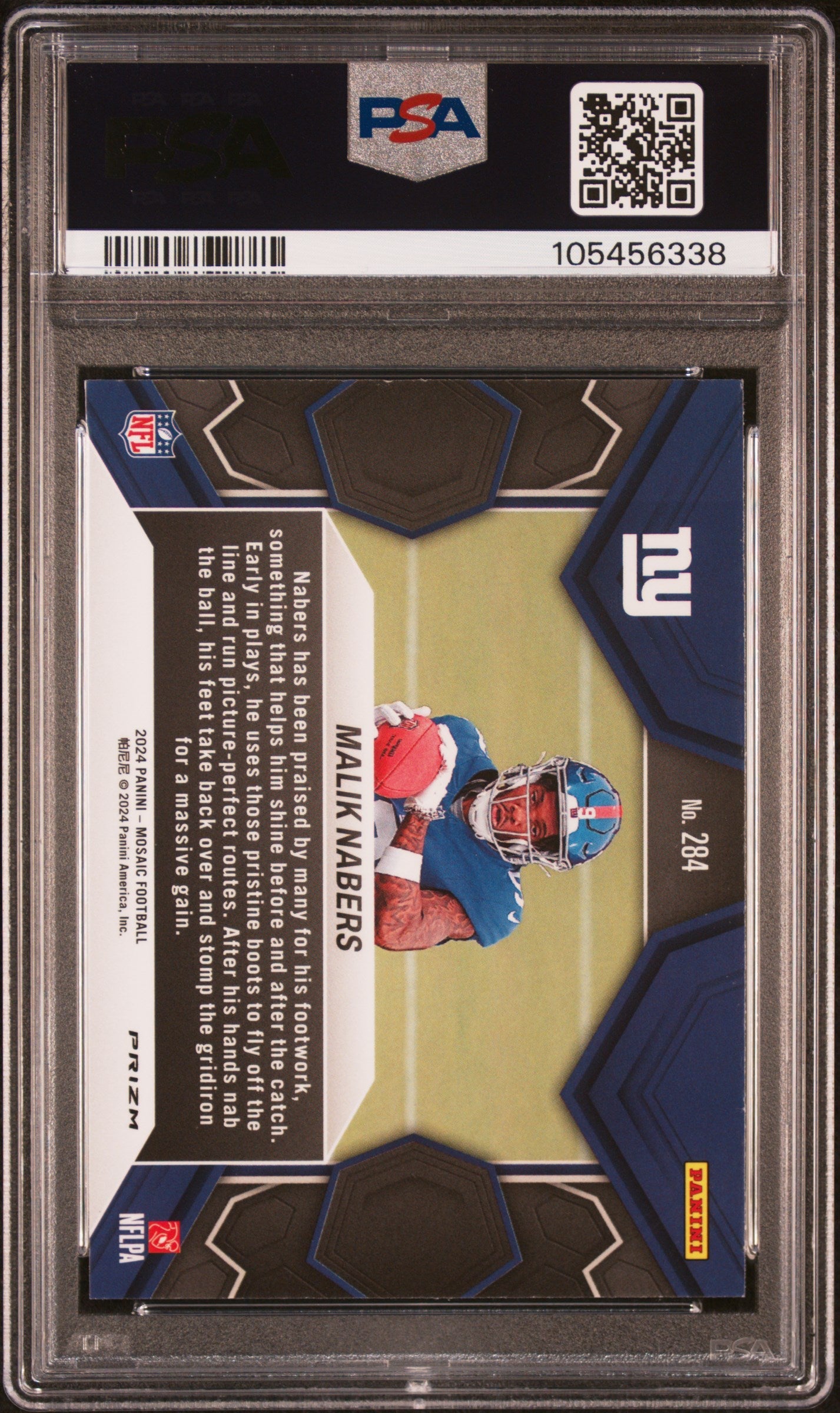 Graded 2024 Panini Mosaic Malik Nabers #284 Camo Pink Rookie RC Football Card PSA 10 Gem Mint