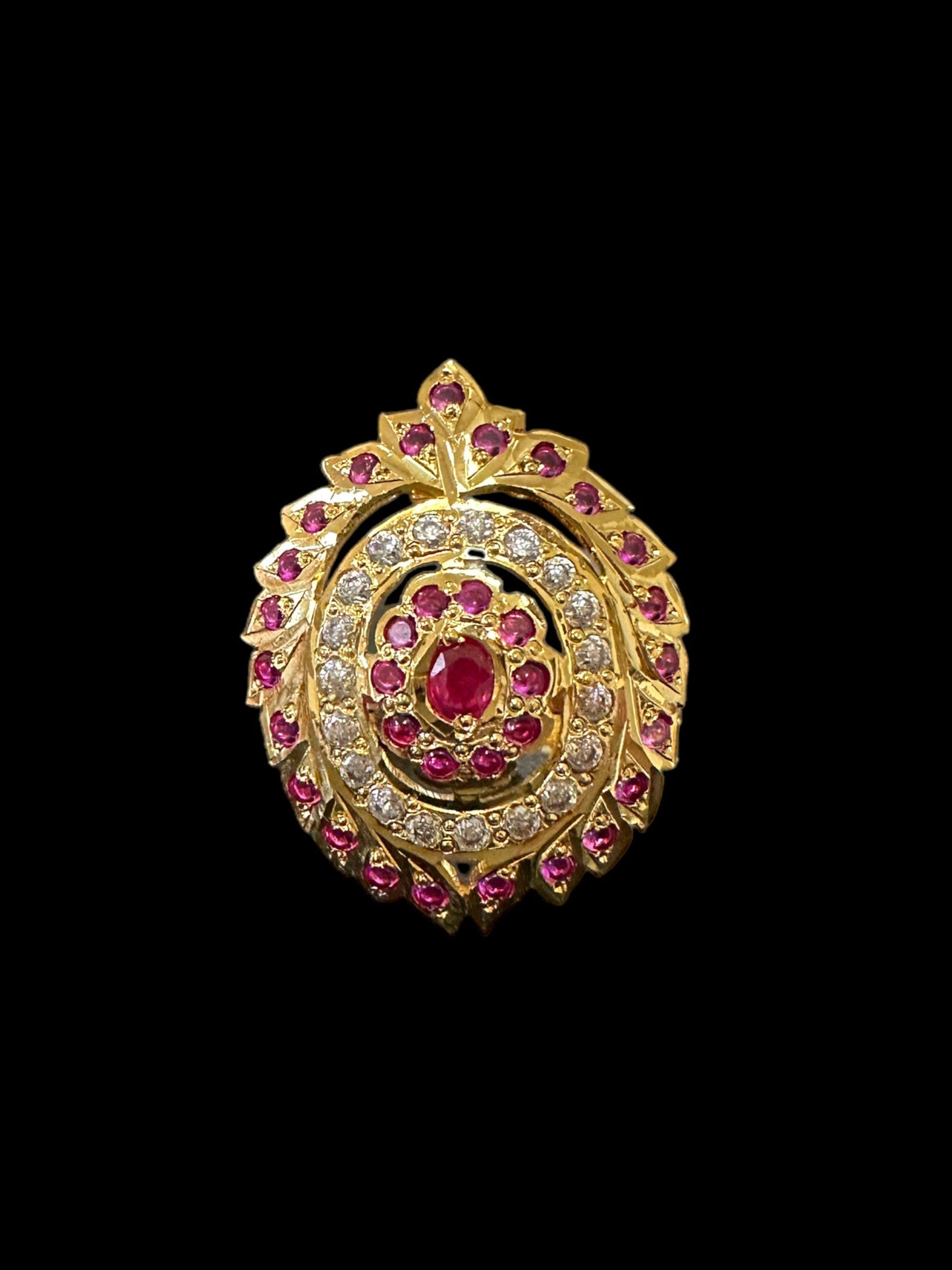 Ruby zircon gold plated silver ring ( READY TO SHIP)